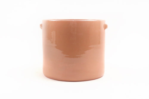 Conservatory Archives Plant Pots, Planter Melba. Planter with a peachy pink high shine glaze.
